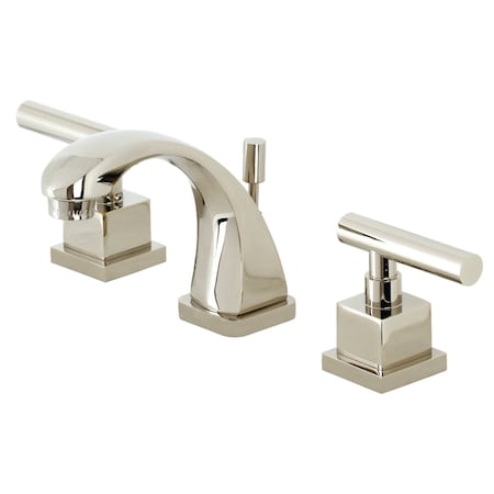 Kingston Brass KS4946CQL Widespread Bathroom Faucet with Brass Pop-Up, Polished Nickel KS4946CQL